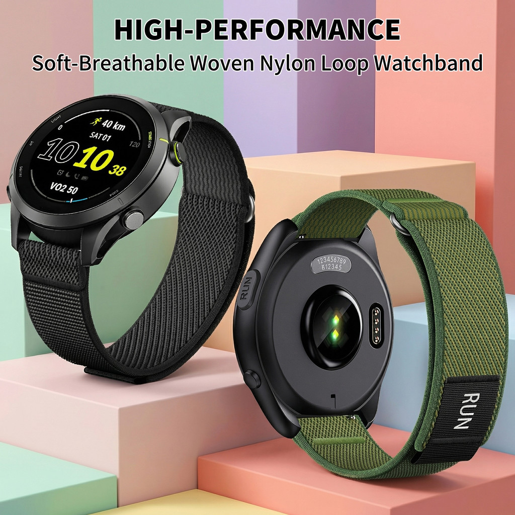 Garmin Forerunner 170 70 570 265 255 Dây đeo Nylon Velcro nỉ 20mm 22mm Phát hành nhanh