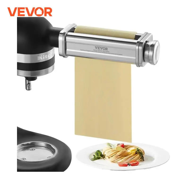 VEOR Pasta Đính Kèm Cho KitchenAid Đứng Trộn Thép Không Gỉ Pasta Tấm Con Lăn Kèm Pasta Maker Hỗ Trợ 