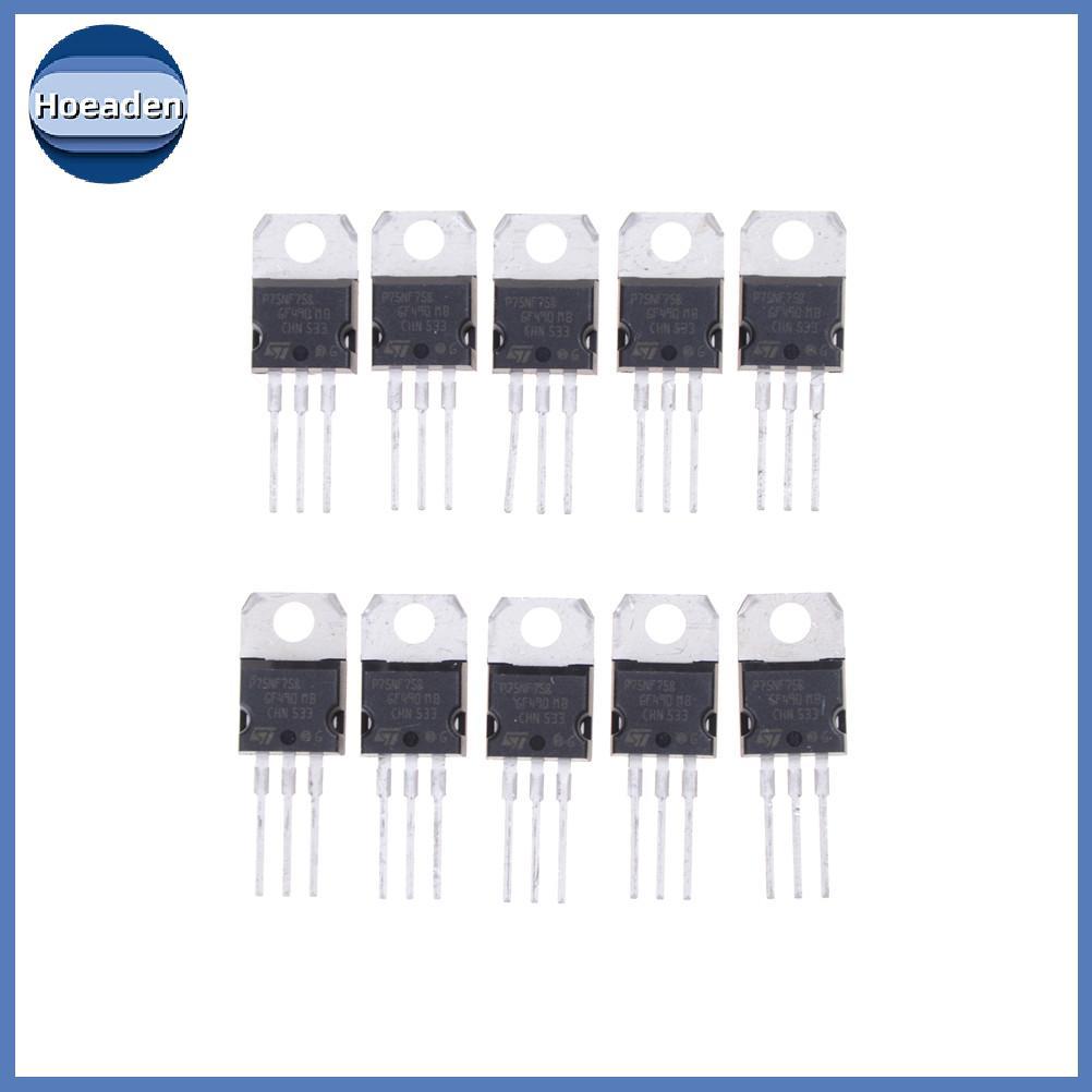 Hoeaden 10 CÁI P75NF75 P75N75 STP75NF75 TO-220 bóng bán dẫn chính hãng VN