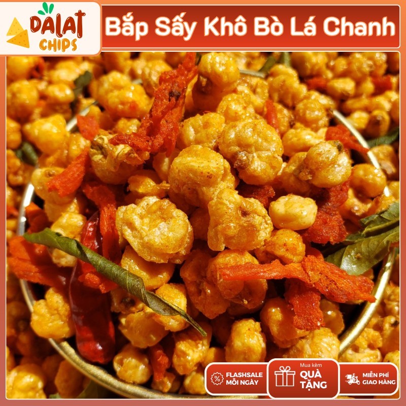 Bắp Sấy Khô Bò Lá Chanh - Giòn Rụm Đậm Đà - Bắp Khô Bò - Bắp Rang - Bắp Sấy Mix Khô Bò