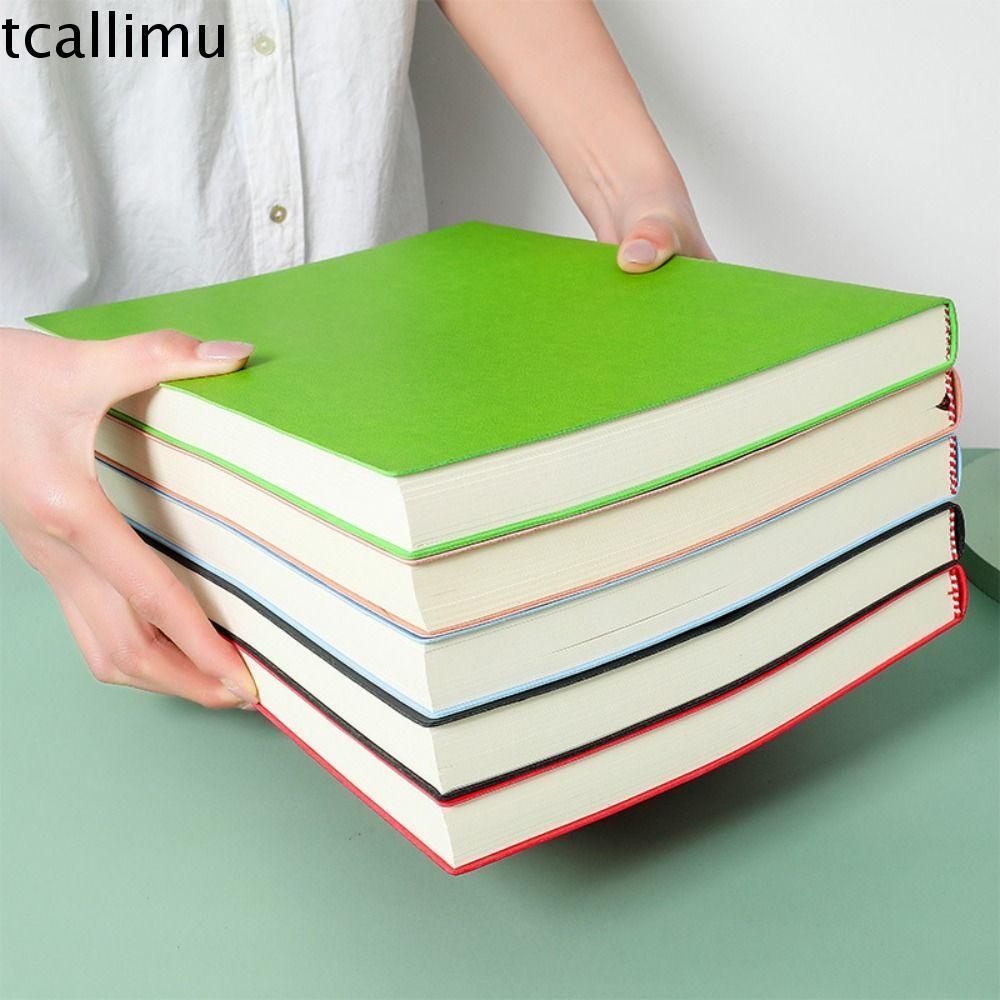 Máy tính xách tay dày TCALLIMU A4, Dòng 200 trang / Sổ tay lớn trống, Cuộc họp A4 Notepad PU Cover D