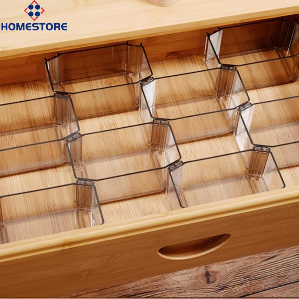 [Homestore]Drawer Organizer 6 Plastic Dividers Space-saving Layout Freely Combinable