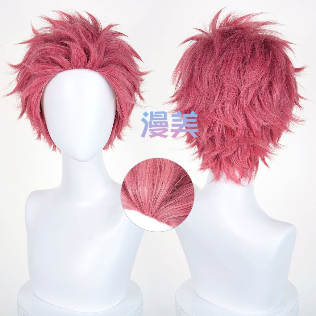 Tóc giả ngắn xoăn chịu nhiệt cho cosplay Demon Slayer Akaza
