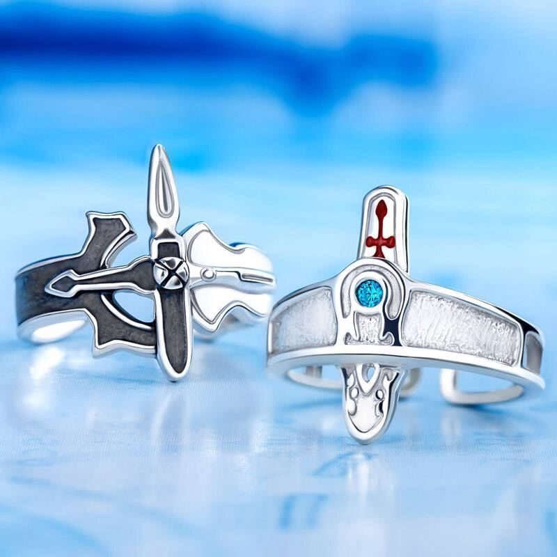 Sword Art Online /‌Kirito‌/ Yuuki / Sword Art Online Ring Kirito Black Sword Asuna Mạ Nhẫn Bạc Trang