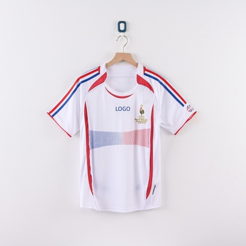 2006 Pháp Sân Khách Retro Phiên Bản Áo Sơ Mi Bóng Đá S-2XL