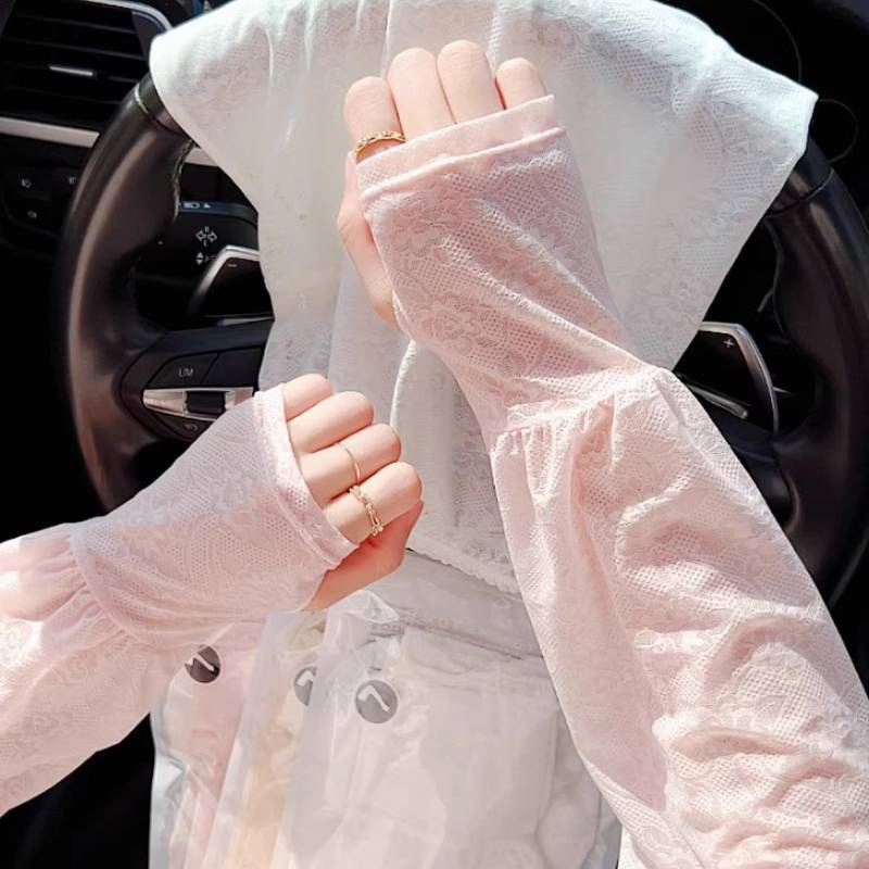 Gentle Fairy Lady Wind Lace Sun Protection Ice Sleeve Thin Driving Sun Protection Loose Oversleeve V