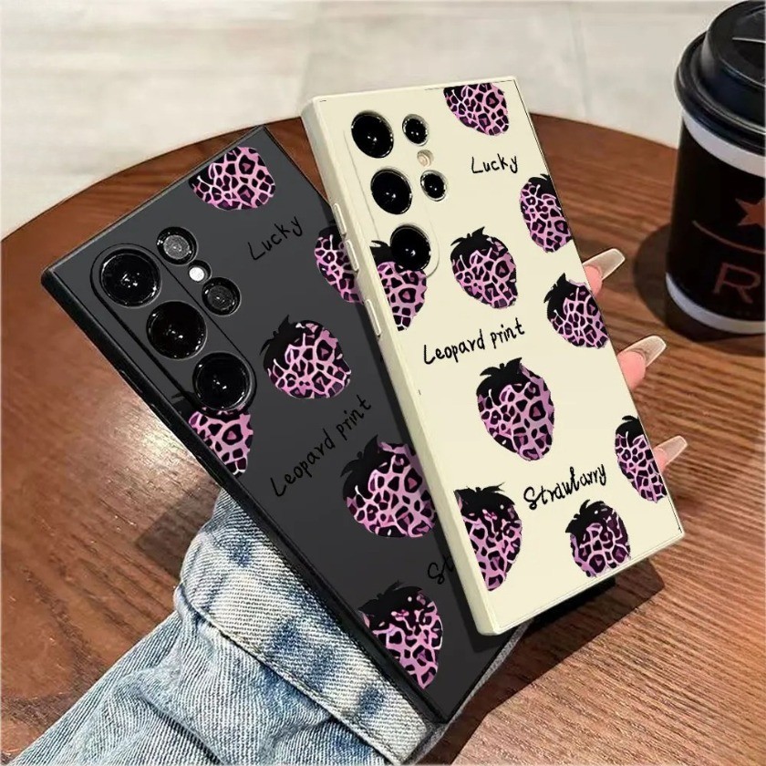 Ốp Điện Thoại Dâu Da Báo Sang Trọng Cho Redmi A7 Pro 15A 13 A5 A4 A3 Pro Redmi Turbo 4 5 Pro Max Ốp 