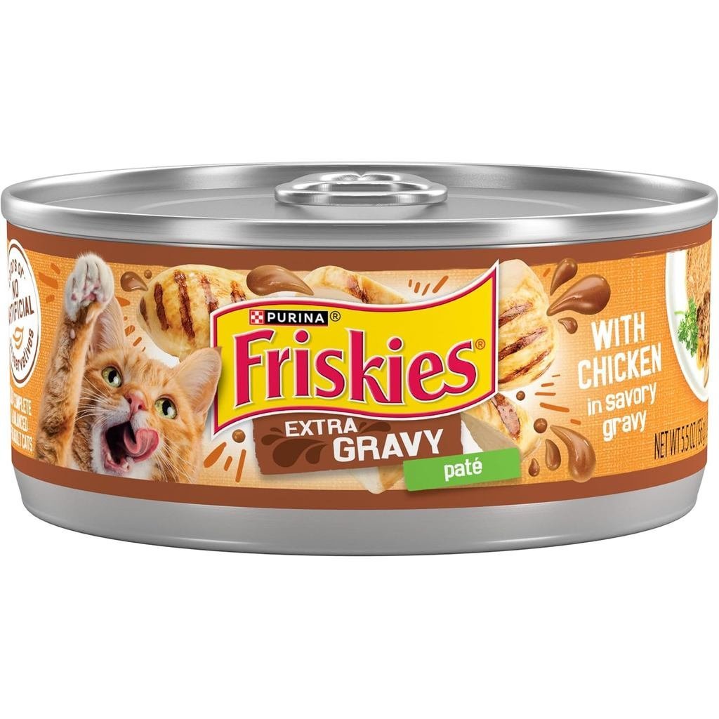 Purina Friskies Gravy Pate, Wet Cat Food Extra Gravy Pate With Chicken in Savory - (Gói 24) 5,5 oz. 