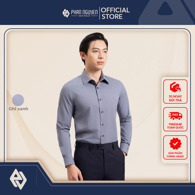 Áo sơ mi nam Phan Nguyễn, chất liệu bamboo cao cấp, mát mẻ, thấm hút tốt, form slim fit SMD.1488