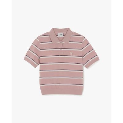 MLB - Áo polo nữ tay ngắn kẻ sọc Varsity_3FPQV0263-07PKL