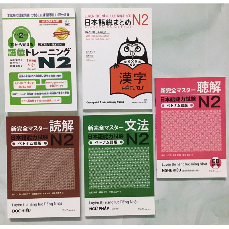 Aha - Sách tiếng nhật - Combo 5 Cuốn Sách Học N2 Chuẩn (Luyện Thi JLPT N2)