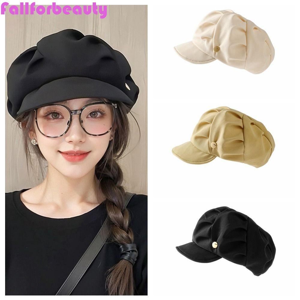 Mũ nồi xếp ly FALLFORBEAUTY, Mũ bát giác Harajuku Mũ họa sĩ đám mây, Mũ họa sĩ cổ điển Y2K Mũ Newsbo