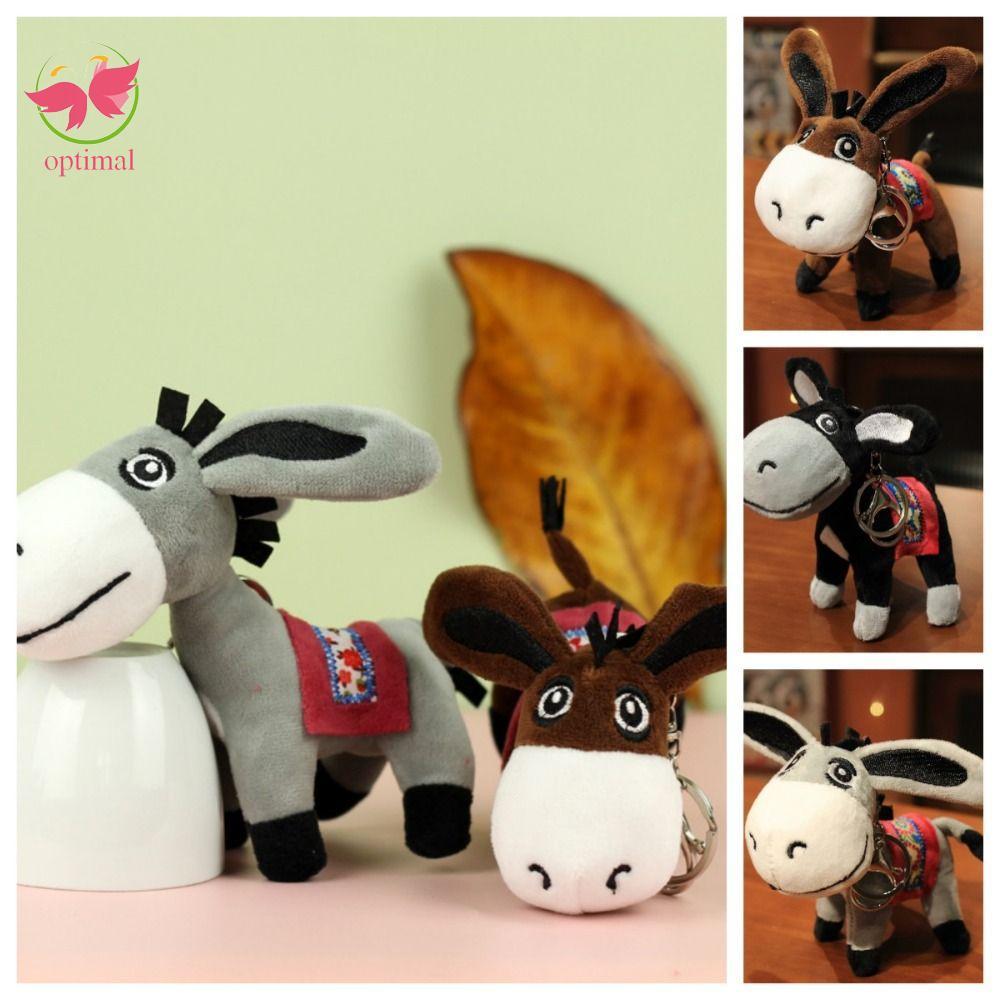 OPTIMAL LIMIT Mini Donkey Nhồi Bông Búp Bê, PP Cotton Girl Heart Donkey Sang Trọng Móc Khóa, Bộ Sưu 