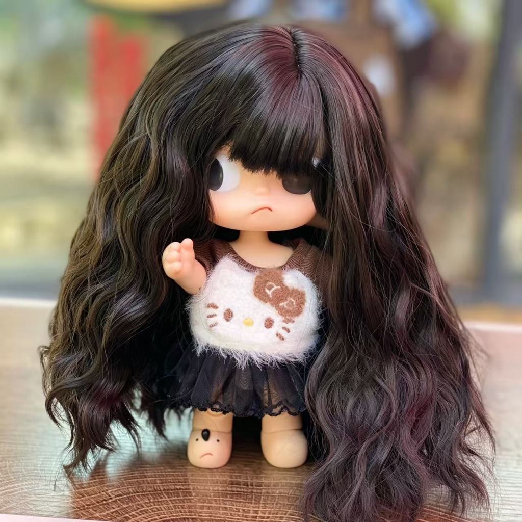 [Chỉ cần tóc giả] Zsiga Blythe Doll Tóc giả Bangs Tóc dài Màu đen xoăn Tóc giả cơ bản