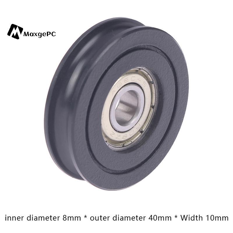 [Max-t] Delrin POM 8x40x10MM U Loại Rãnh Bi Bánh Xe Ròng Rọc Con Lăn 608ZZ Delrin Bánh Xe Mới