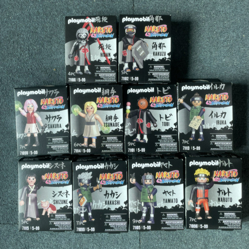 Playmobil Đức Mobi World Khối xây dựng Naruto Series Uzumaki Naruto Kakashi Sakura Doll