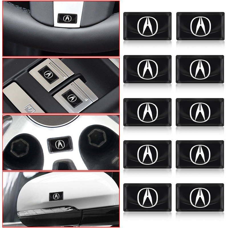 10 Chiếc 3D Kiểu Dáng Xe Hơi Trang Trí Nhựa Dính Biểu Tượng Huy Hiệu Miếng Dán Đề Can Cho Acura MDX 