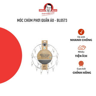 Móc chùm phơi quần áo 20 móc bền đẹp phơi đồ trẻ em, vớ, đồ lót uncle bills bl0573