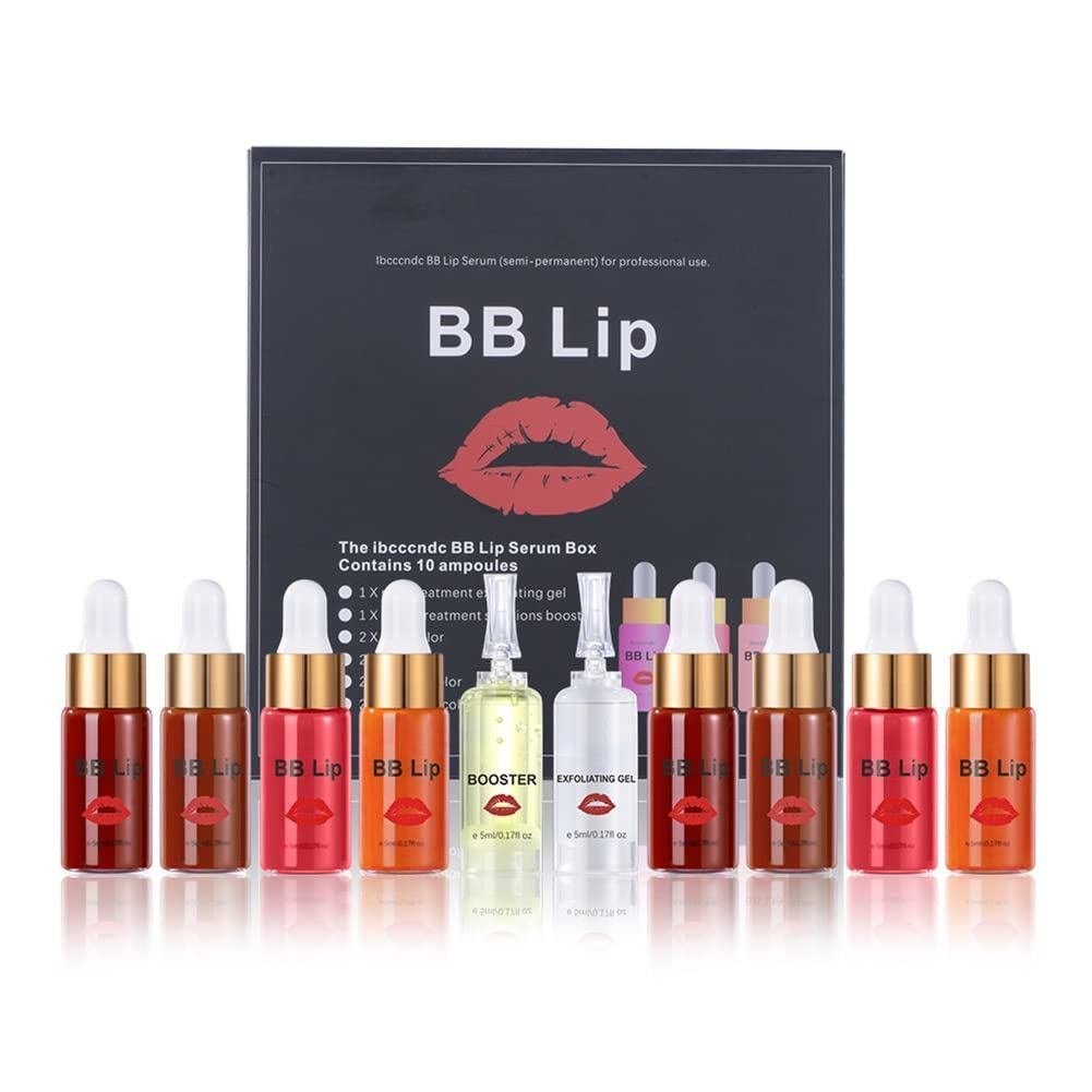 Ofanyia BB Lips Serum Kit Bán anent Makeup Lip Gloss Lip Serum cho Lip ment 4 màu Liquid Lip ments G