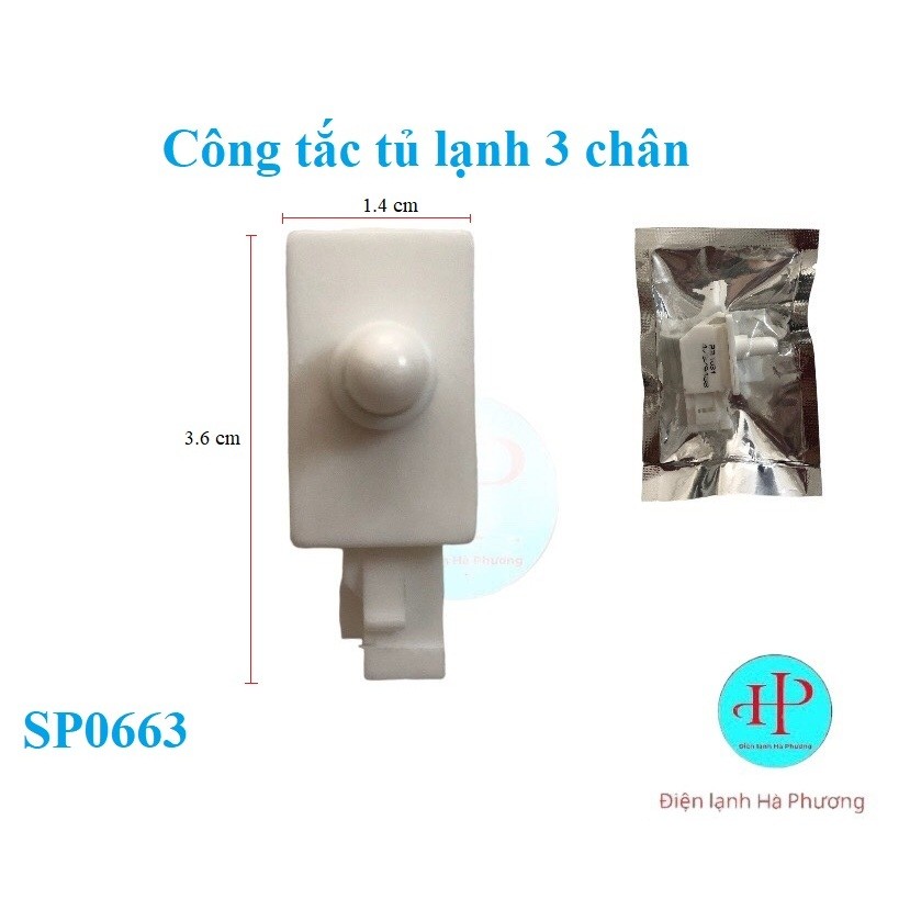 Công tắc cài cánh cửa 3 chân tủ lạnh - công tắc đèn tủ lạnh 3 chân Aqua , Hitachi , Aqua , Sharp - M
