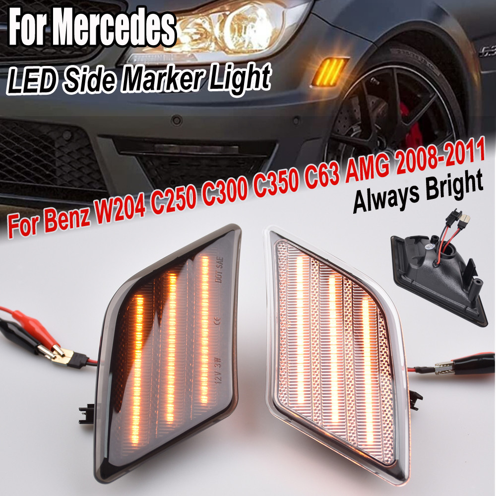 2 Chiếc Đèn LED Ô Tô Cản Trước Bên Đánh Dấu Đèn Cho Xe Mercedes Benz W204 C250 C300 C350 C63 AMG Sed
