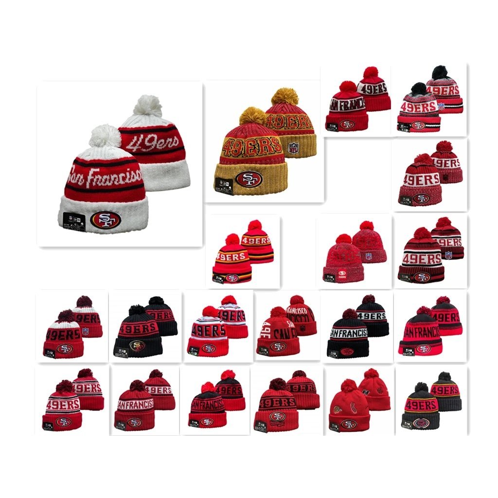 San Francisco 49ers Beanie 49ers Mũ Len Nam Nữ Thu Đông Mũ Ấm Áp Lông Cừu Mũ Dệt Kim Phong Cách Hồng