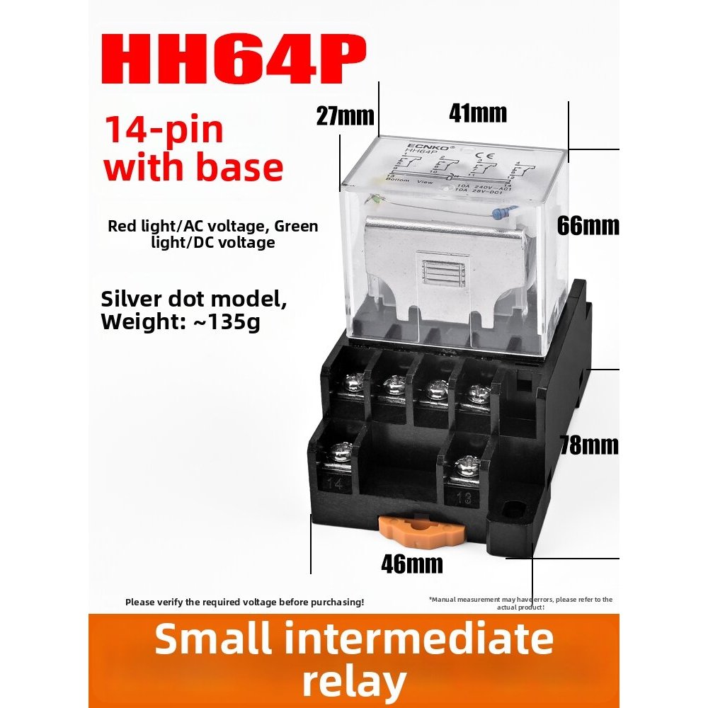 Rơle trung gian kích thước nhỏ HH52P HH54P HH53P JQX-13F 220V AC 8 Pin 14 Pin cho máy Công cụ Rơle Q