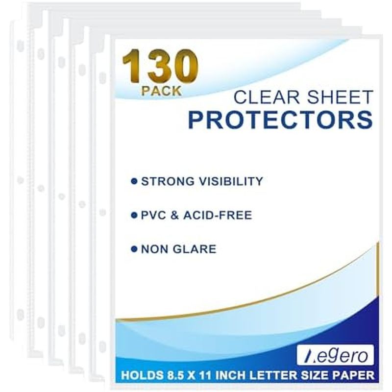 ectors, 8.5 x 11 inch Page Protectors for 3 Ring Binder,Top Loading Paper Protector for Documents an