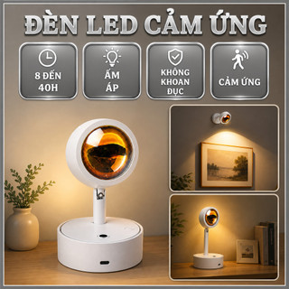 Đèn LED Hoàng Hôn Cảm Ứng Sạc Pin – Đèn Ngủ Trang Trí Không Dây, Ánh Sáng Hoàng Hôn Cho Phòng Ngủ & Phòng Khách PUCEN
