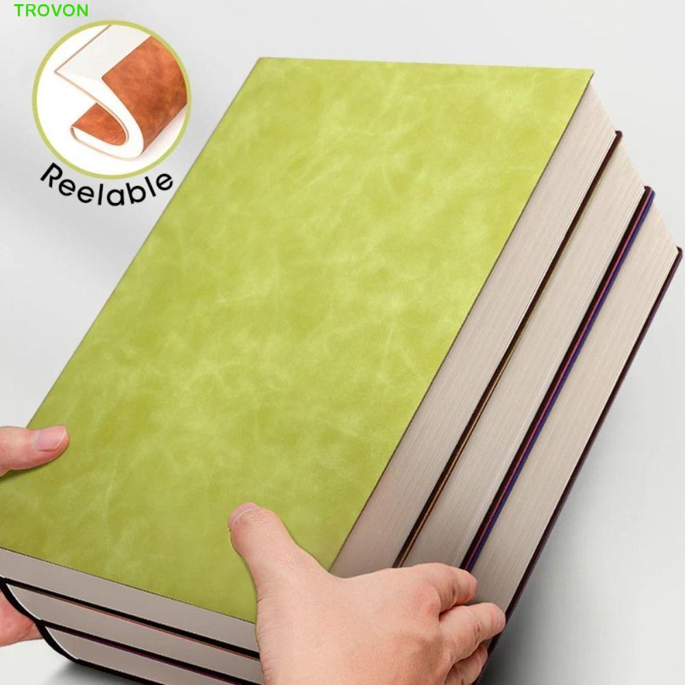 TROVON Sổ tay lớn, Dòng / Trống 200 trang Sổ tay dày A4, Cuộc họp A4 Notepad Vỏ PU lớn Đường ngang A