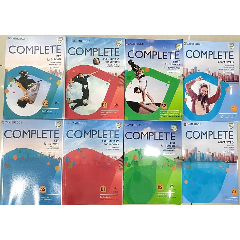 Bộ 2q Complete KET PET SB+WB - In màu, đen trắng - Có audio đáp án