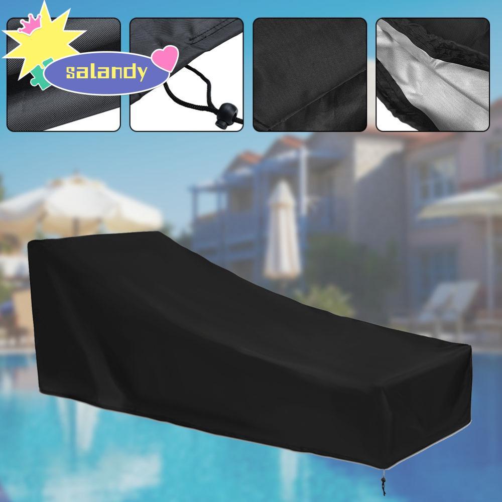 SALANDY Chống Thấm Nước Chaise Lounge Cover, Chống Bụi Đen Chaise Lounge Ghế Cover, Vải Gấp Bền Sân 
