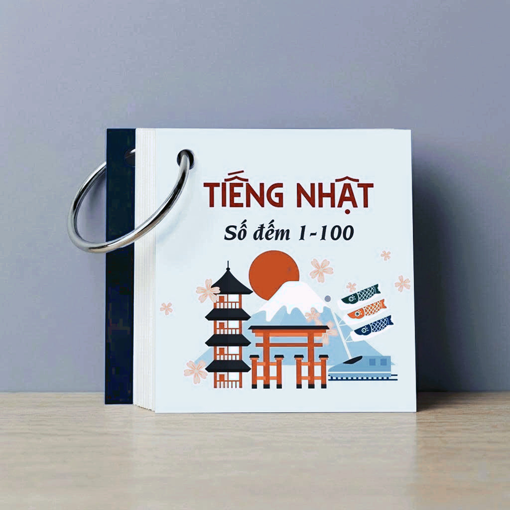 [FLASHCARD TIẾNG NHẬT]-Bộ 100 thẻ học chữ số từ 1-100 Tiếng Nhật(3058) kt 7*8 cm