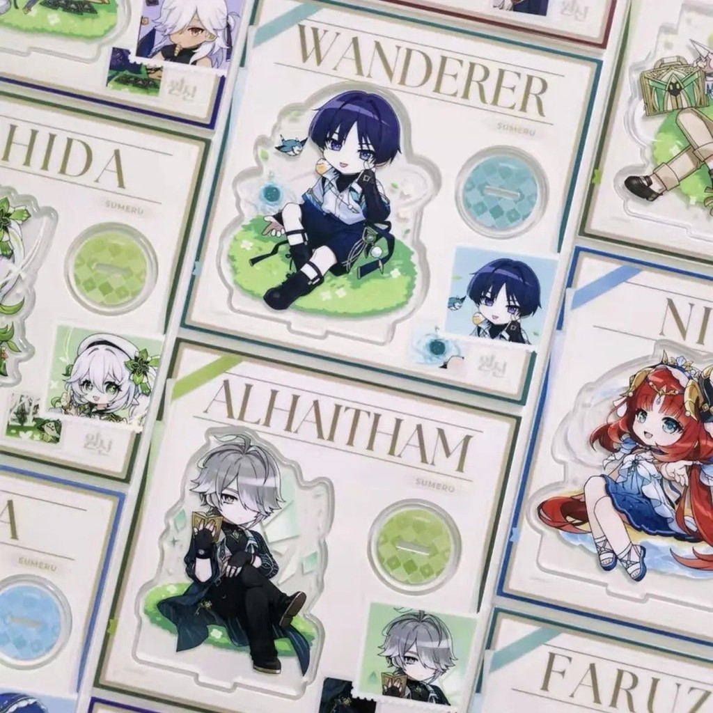 Standee Genshin Impact mô hình mica Acrylic trang trí bàn học nhân vật Wanderer Alhaitham Cyno Layla