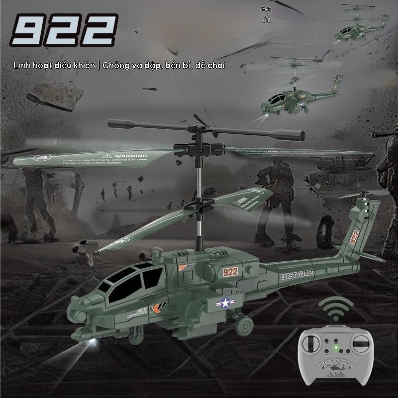 Máy bay trực thăng RC Apache 2.5 kênh có gyro ổn định, bay dễ dàng, điều khiển từ xa cho bé