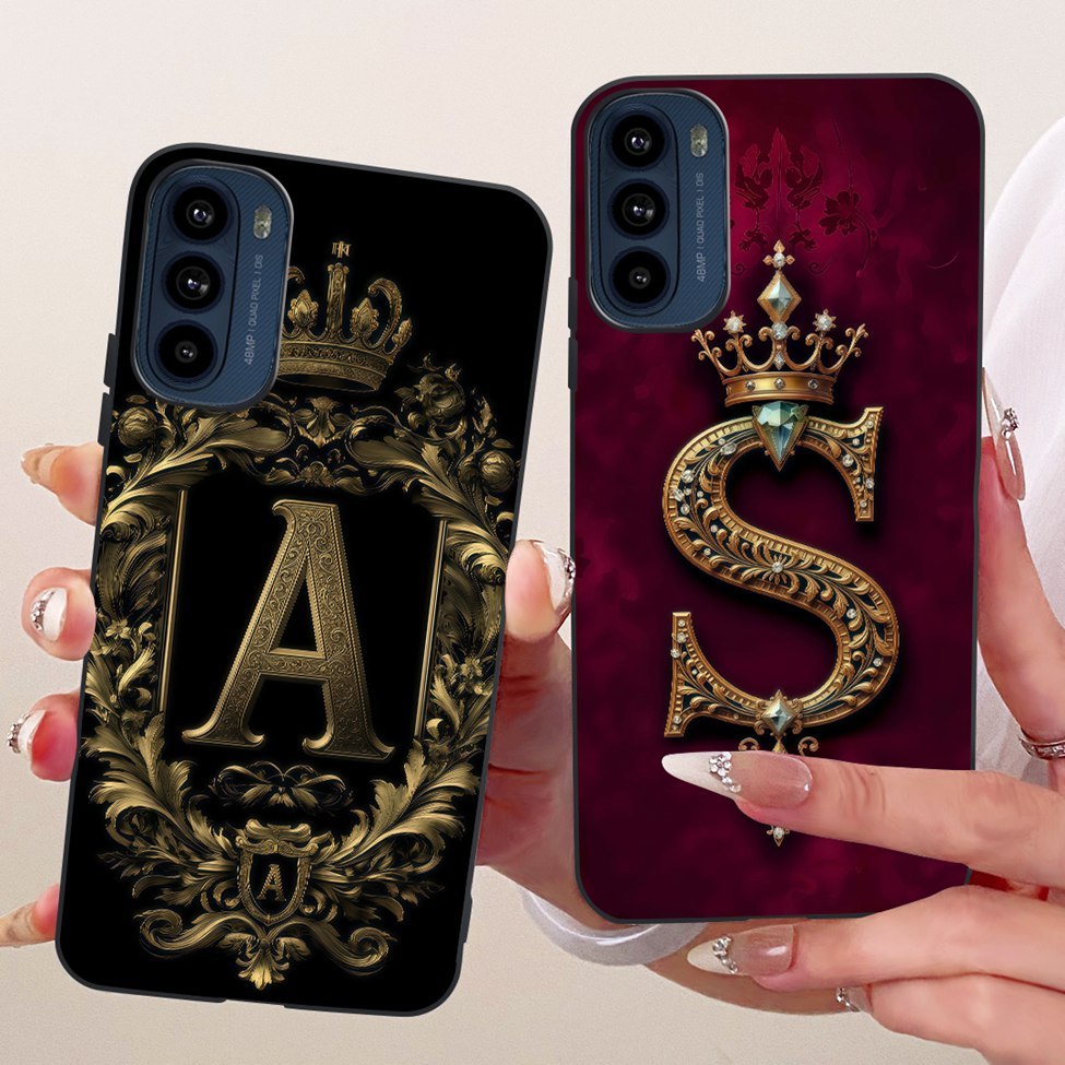 Ốp lưng Motorola Moto G41 XT217-2 Luxury Crown A-Z Letter 2D Vỏ điện thoại mềm sơn Moto G41