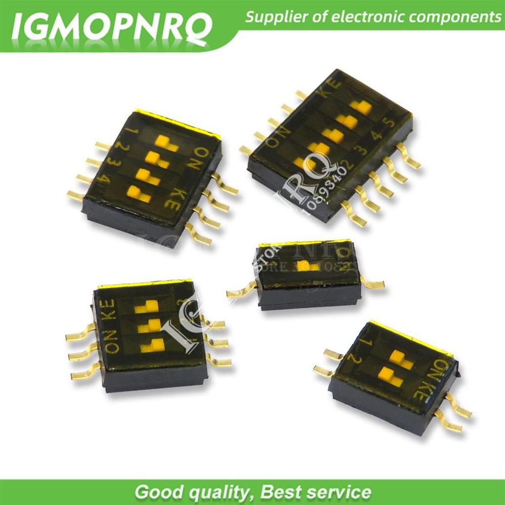 5 Chiếc SMD SMT Trượt Loại Công Tắc 1P 2P 3P 4P 5P 6P 8P 10P 1.27mm Cách Vị Trí DIP Đen Sân Chuyển Đ