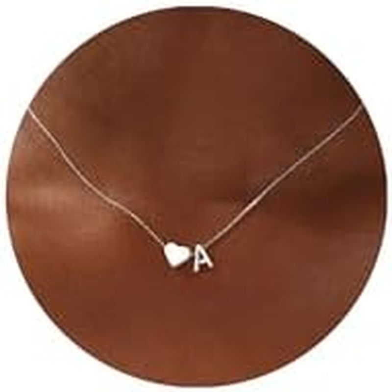 Turandoss Easter Basket Stuffers for Kids Teen Girls - Dainty 18K Gold Plated Heart Initial A-Z Pend