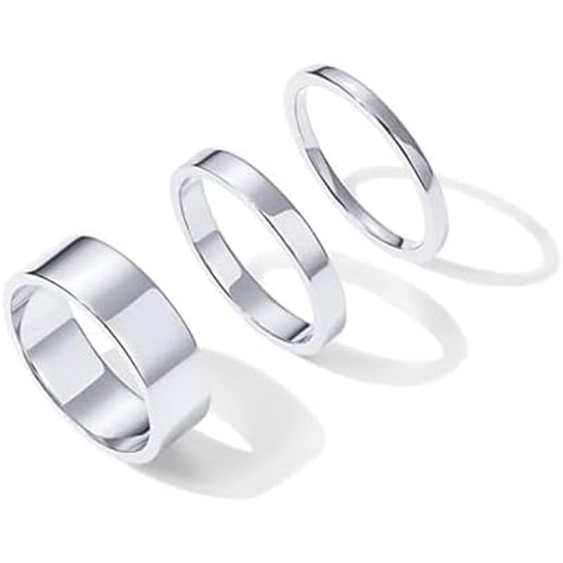3PCS Stacking Rings for Women Teens Minimalist Stack Rings for Women Golden Plated, Thin Stacking Ri