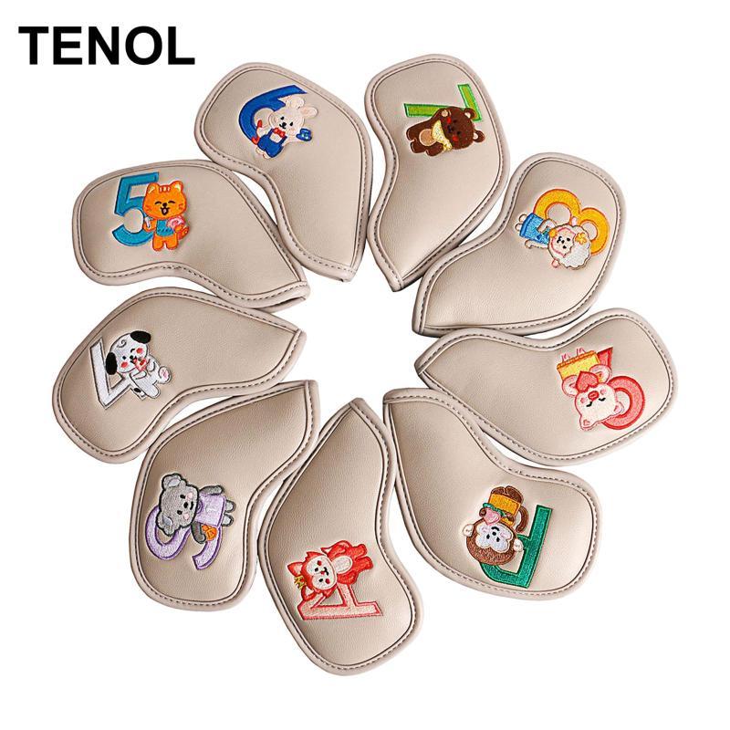 TENOL 9x Da PU Golf Iron Headcover Golf Club Head Cover, Protection, Wedges