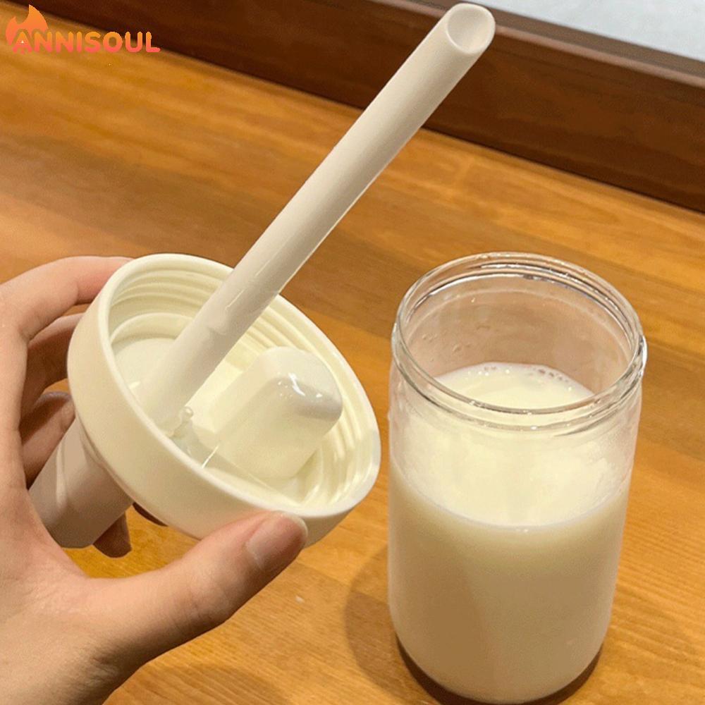 [NISO]500ml Plastic Straw Bottle with Screw Lid for Juice Milk Tea and Daily Hydration