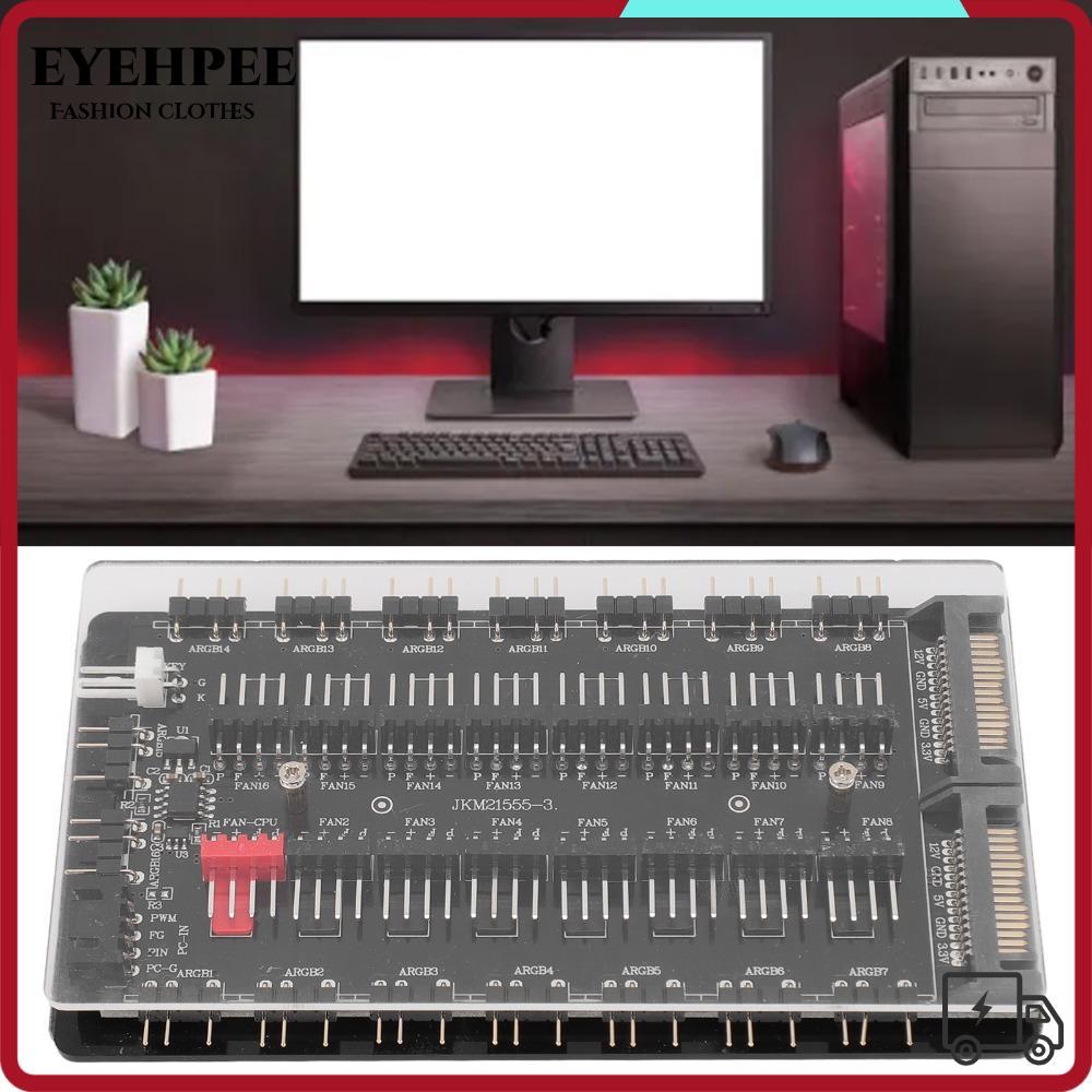 Hub quạt EYEHPEE 2 trong 1, Giao diện SATA với Hub quạt ARGB, Hub quạt 3Pin ARGB 4Pin di động Quản l
