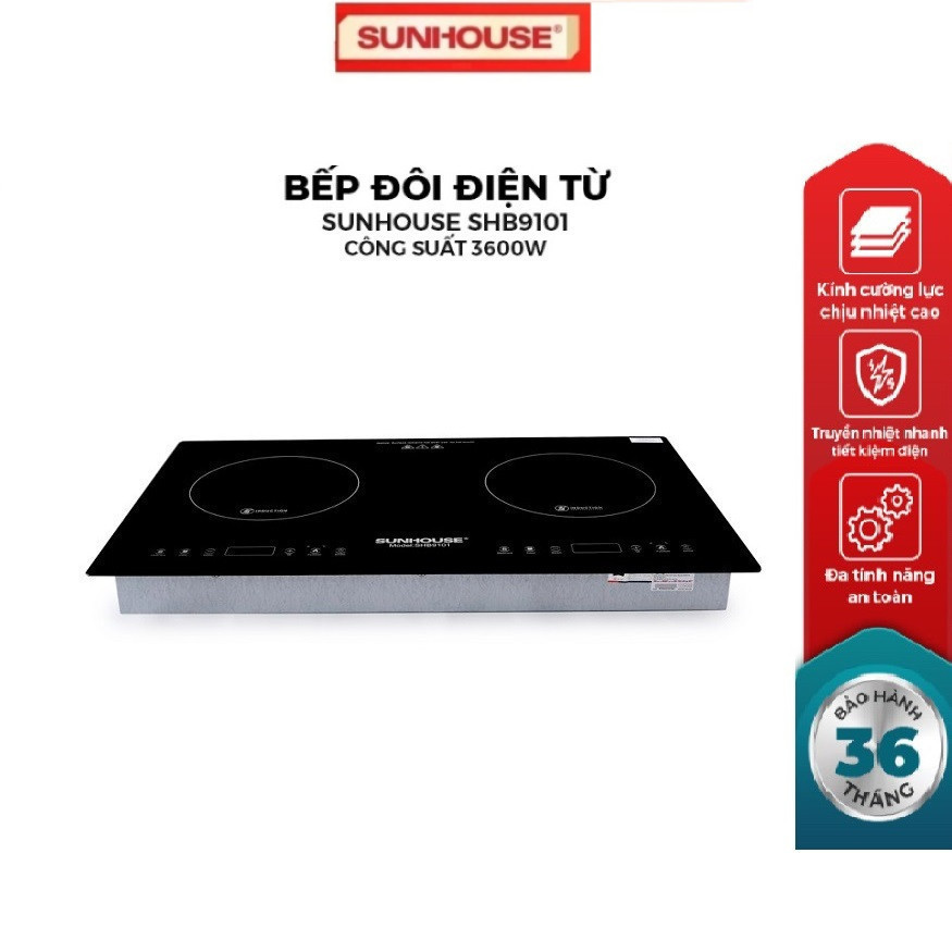 Bếp đôi điện từ SUNHOUSE SHB9101