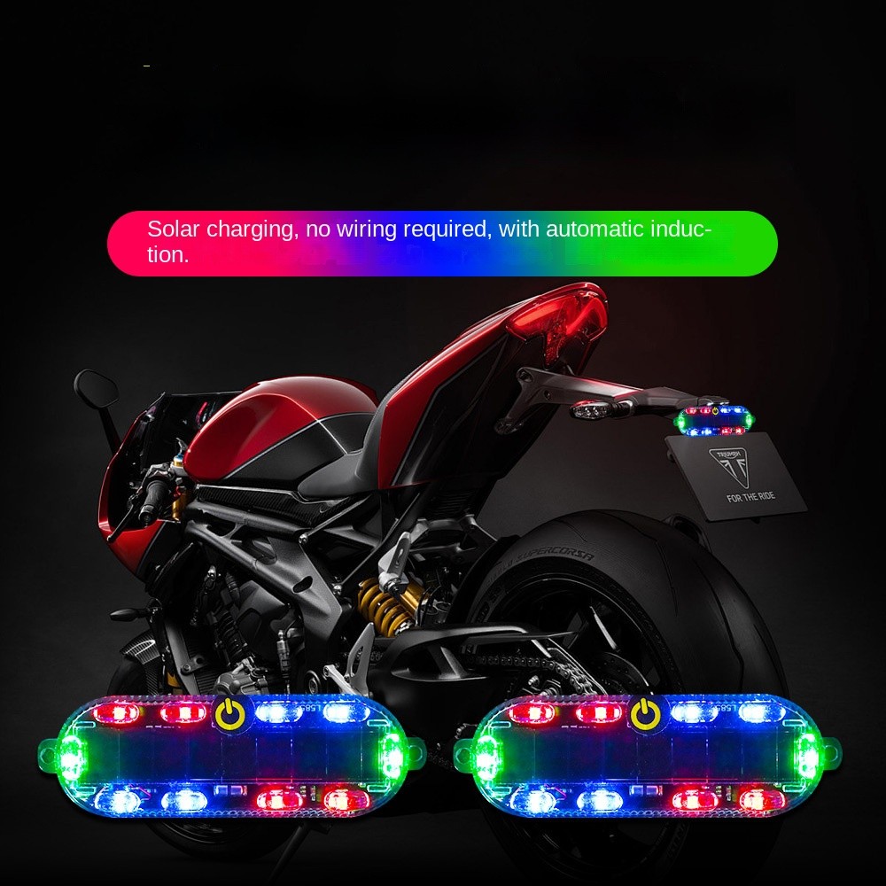 Car Universal Solar Warning Light Anti-Collision Wireless Medium Net Breathing Light Motorcycle Led 