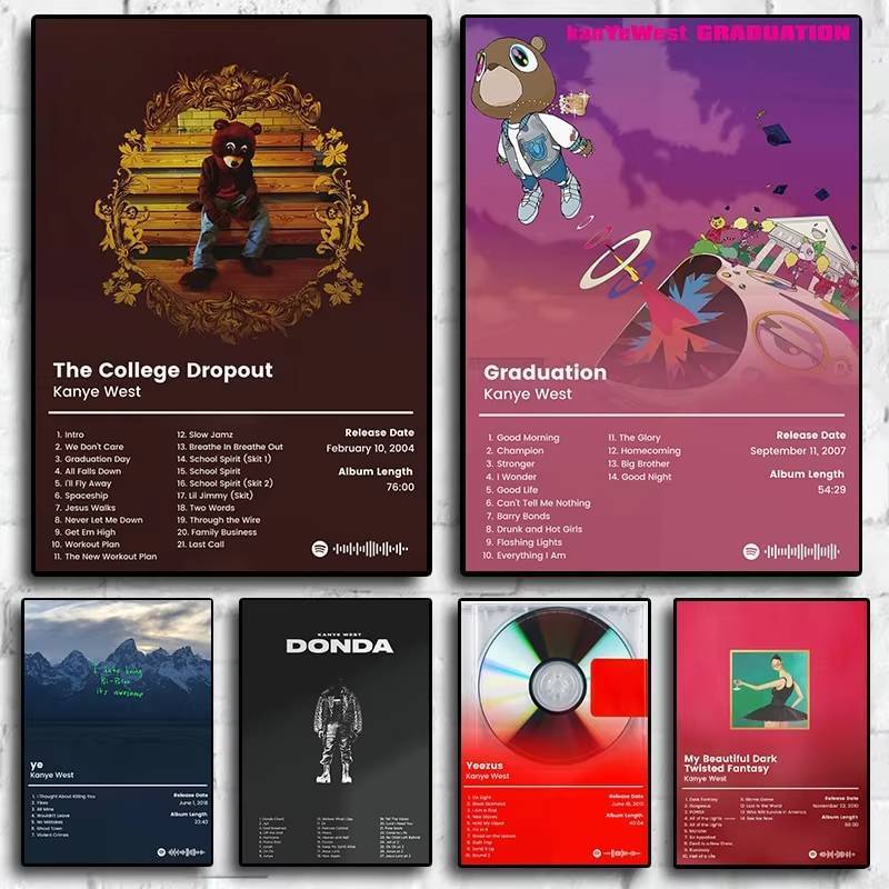 Rapper Hip Hop Pop Singer Kanye West Poster Aesthetic Jesus Music Album Poster No Frame Canvas Paint