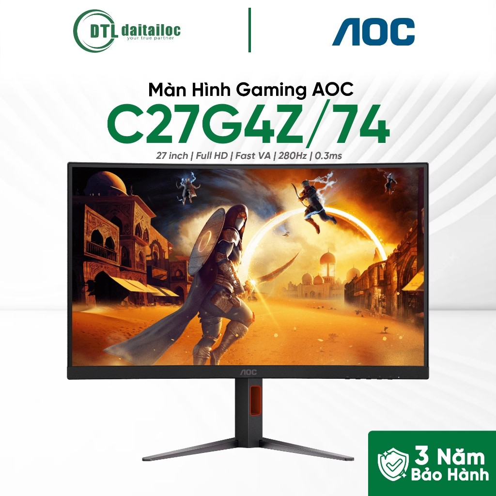 Màn Hình Gaming AOC C27G4Z/74 27 inch FHD Fast VA 280Hz 0.3ms | Chính Hãng | Bảo Hành 36 Tháng