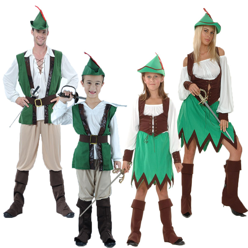 Mẫu Giáo Truyện Cổ Tích Kịch Peter Pan Robin Hood Trang Phục Cha Mẹ-Con Ngày Trẻ Em Bé Trai cos Pete