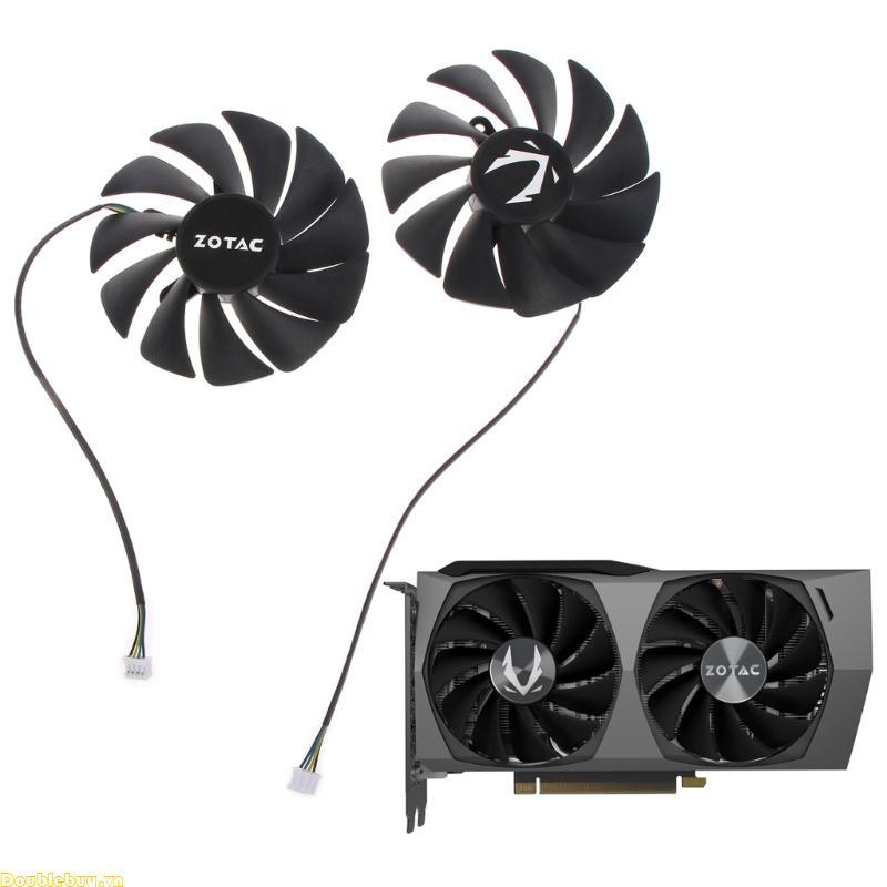 Doublebuy 1 2PC Card Đồ Họa Làm Mát Quạt VGA 4Pin 12V Cho ZOTAC RTX 3060 Ti Twin Edge OC
