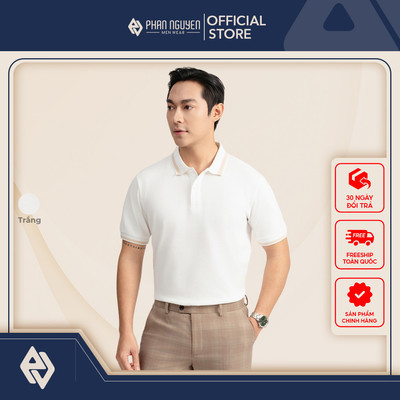 Áo polo nam Phan Nguyễn, chất liệu cotton cao cấp, mềm mại, thoáng khí, form regular fit APC.334