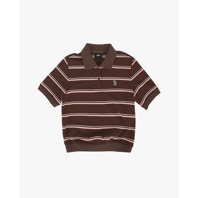 MLB - Áo polo nữ tay ngắn kẻ sọc Varsity_3FPQV0263-43BRD